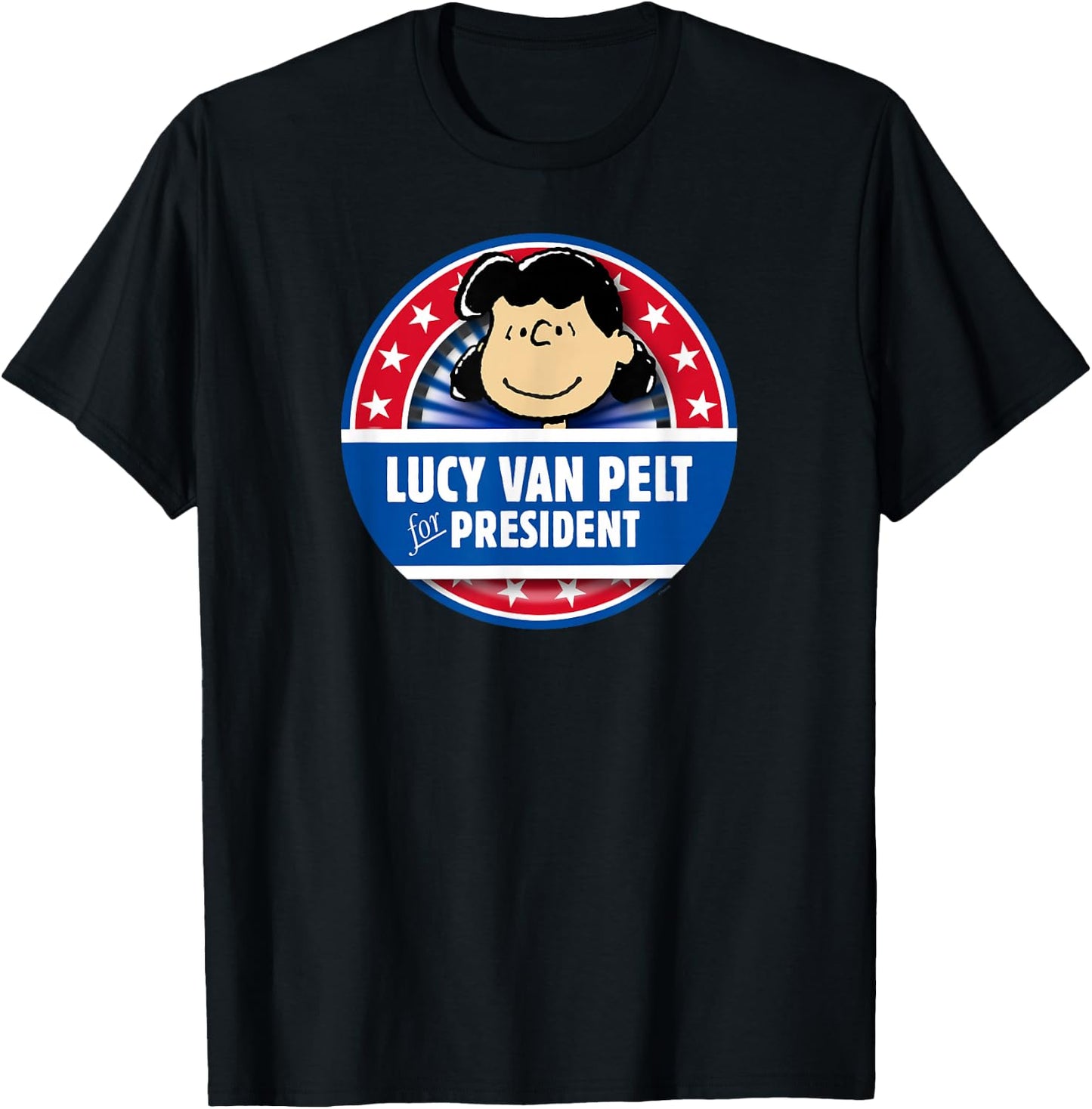 Peanuts Lucy Van Pelt for President T-Shirt - T-Shirt | Black