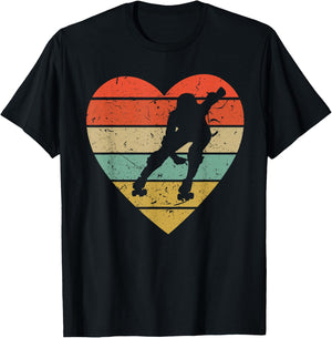 Roller Derby Vintage Design Retro Skater Player Heart Sport T-Shirt - T-Shirt | Black