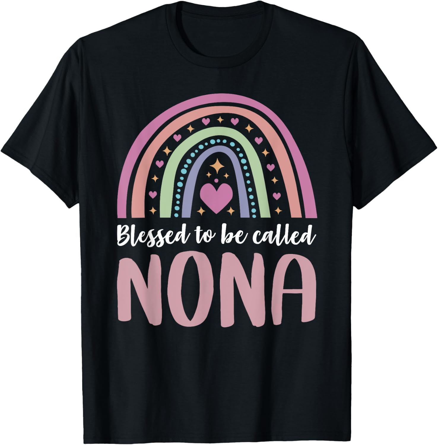 Nona Shirt for Grandma Women Mothers Day Blessed Nona T-Shirt - T-Shirt | Black