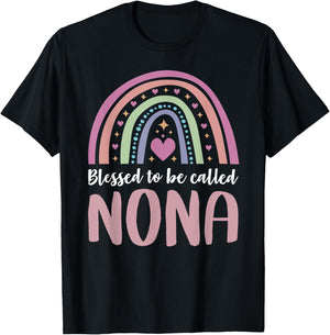 Nona Shirt for Grandma Women Mothers Day Blessed Nona T-Shirt - T-Shirt | Black