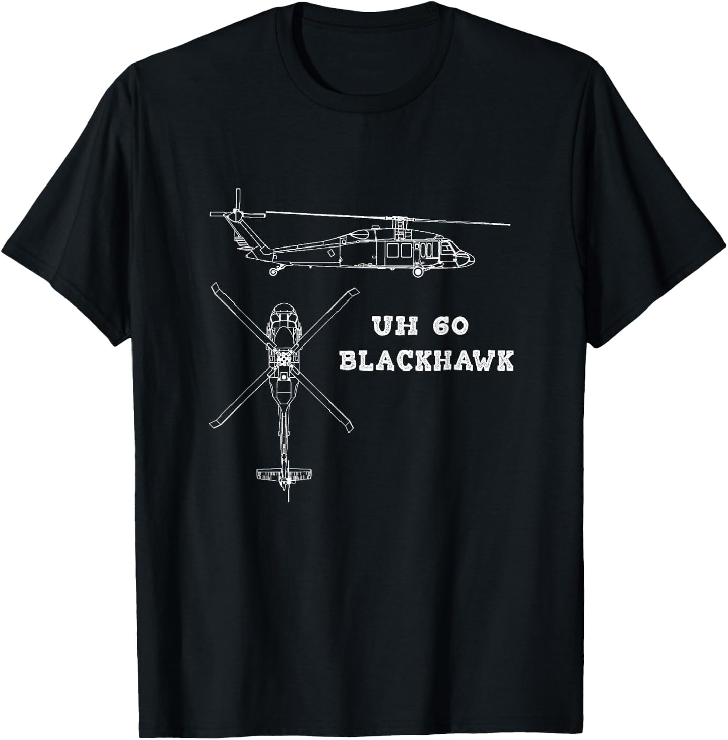 UH 60 Blackhawk US Army Aviation Utility Helicopter T-Shirt - T-Shirt | Black