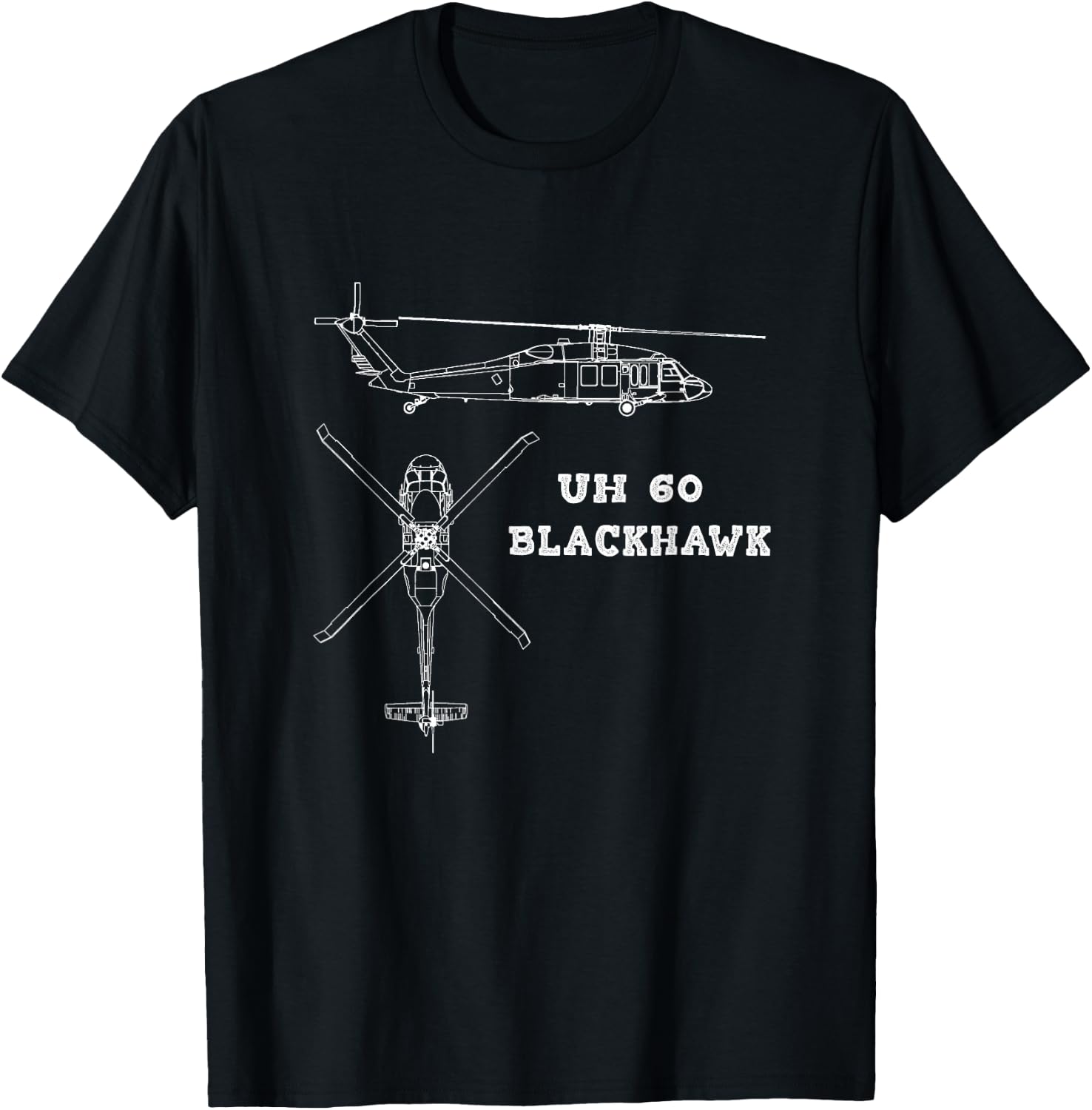UH 60 Blackhawk US Army Aviation Utility Helicopter T-Shirt - T-Shirt | Black