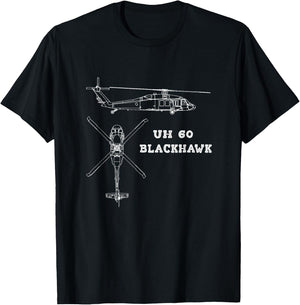 UH 60 Blackhawk US Army Aviation Utility Helicopter T-Shirt - T-Shirt | Black