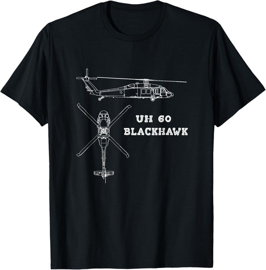 UH 60 Blackhawk US Army Aviation Utility Helicopter T-Shirt - T-Shirt | Black
