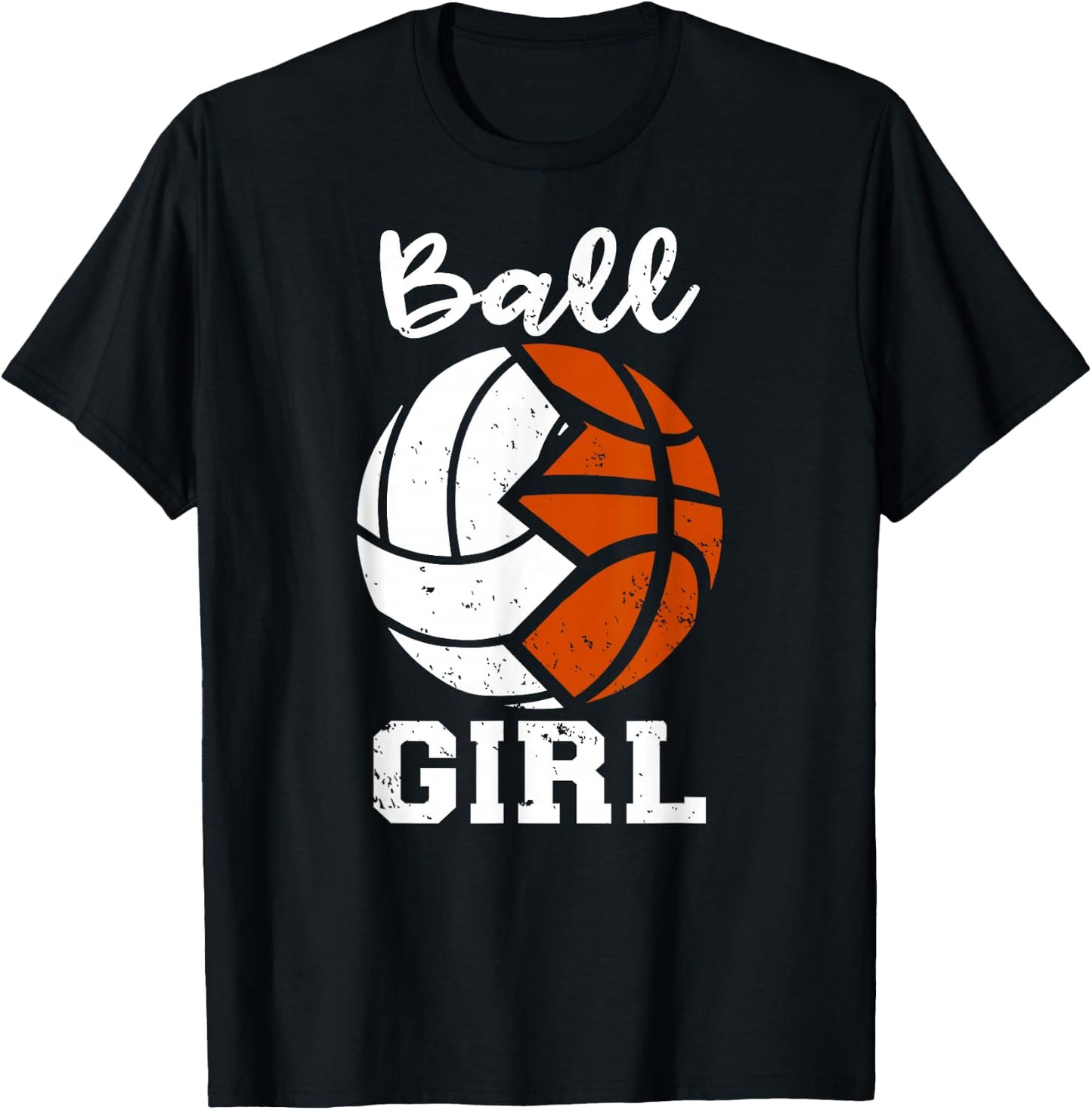 Ball Girl Funny Volleyball Basketball Girl T-Shirt - T-Shirt | Black