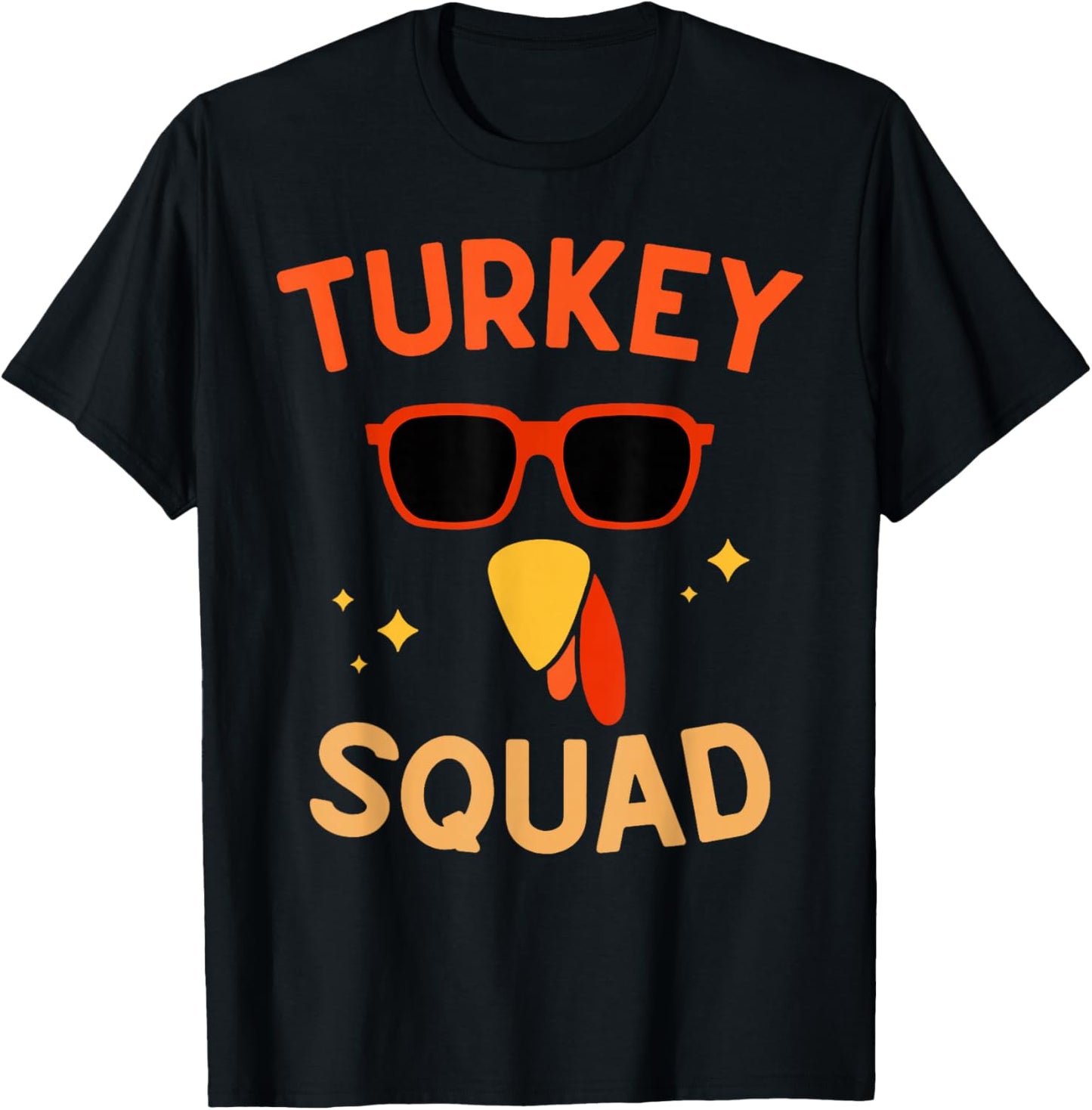 Turkey Squad Thanksgiving Turkey Kid Men Women T-Shirt - T-Shirt | Black