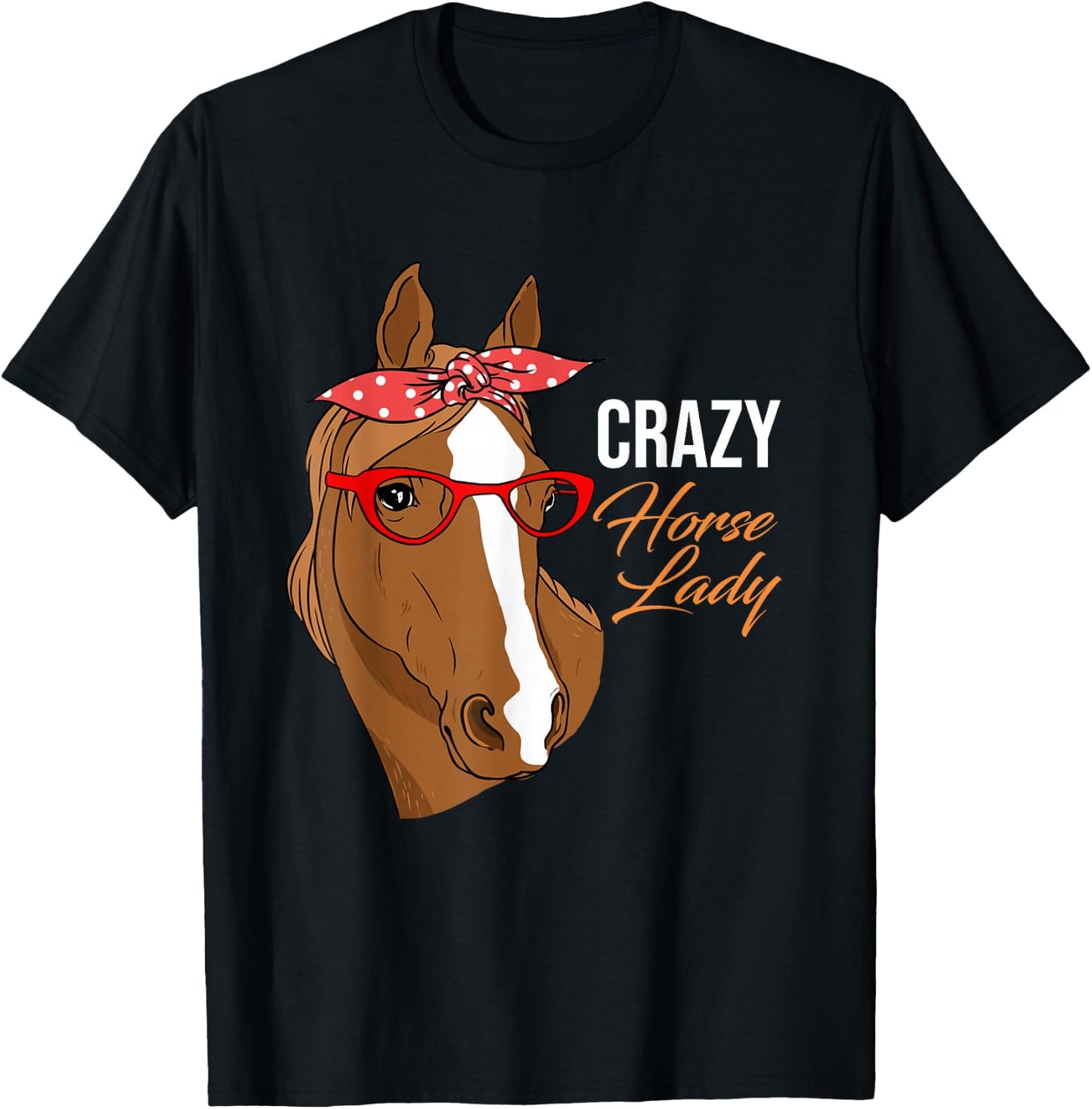 Crazy Horse Lady Horse Lover T-Shirt - T-Shirt | Black