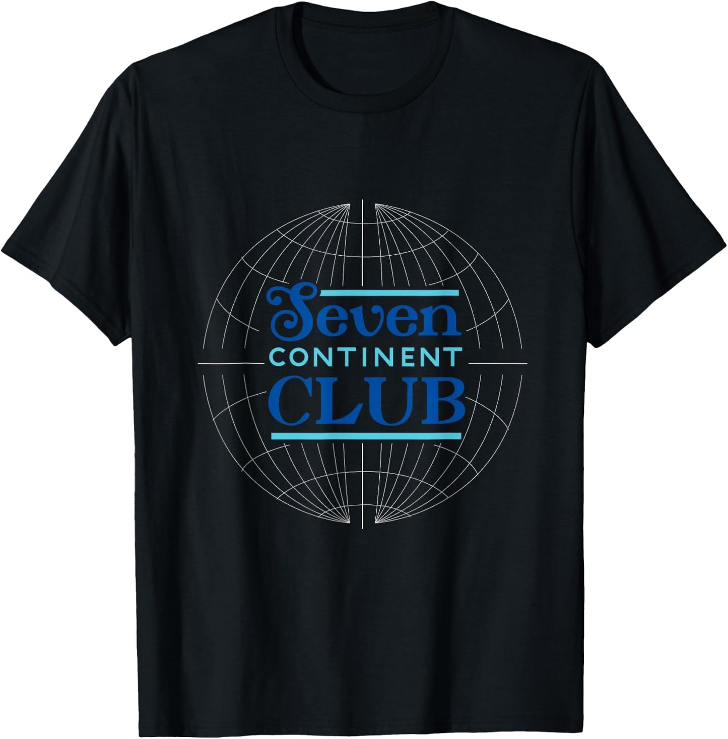 Seven Continent Club Blue T-Shirt - T-Shirt | Black