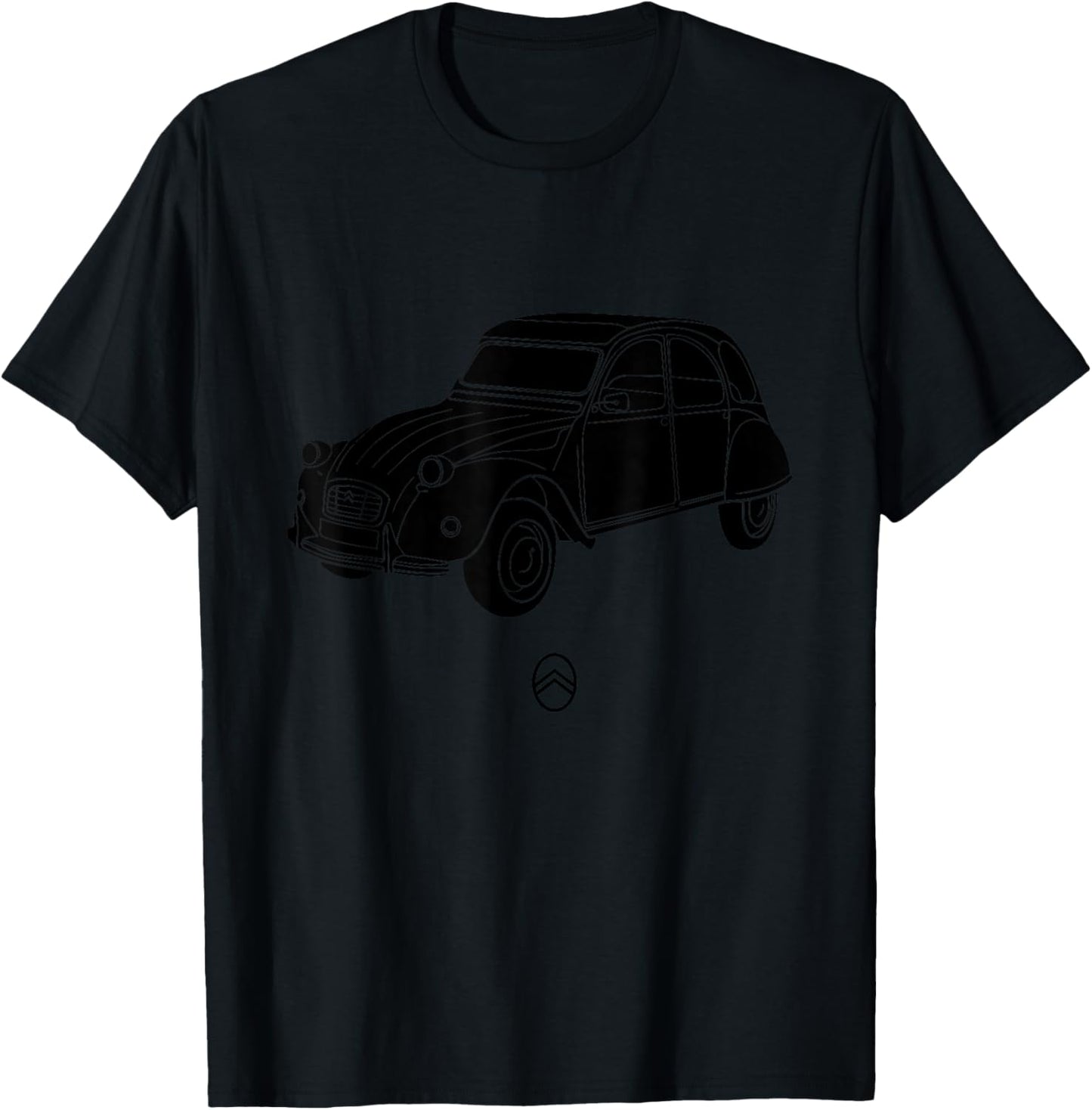 Citroën 2CV Angle Black Fill T-Shirt - T-Shirt | Black