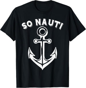 Ladies So Nauti Nautical Graphic T-Shirt - T-Shirt | Black