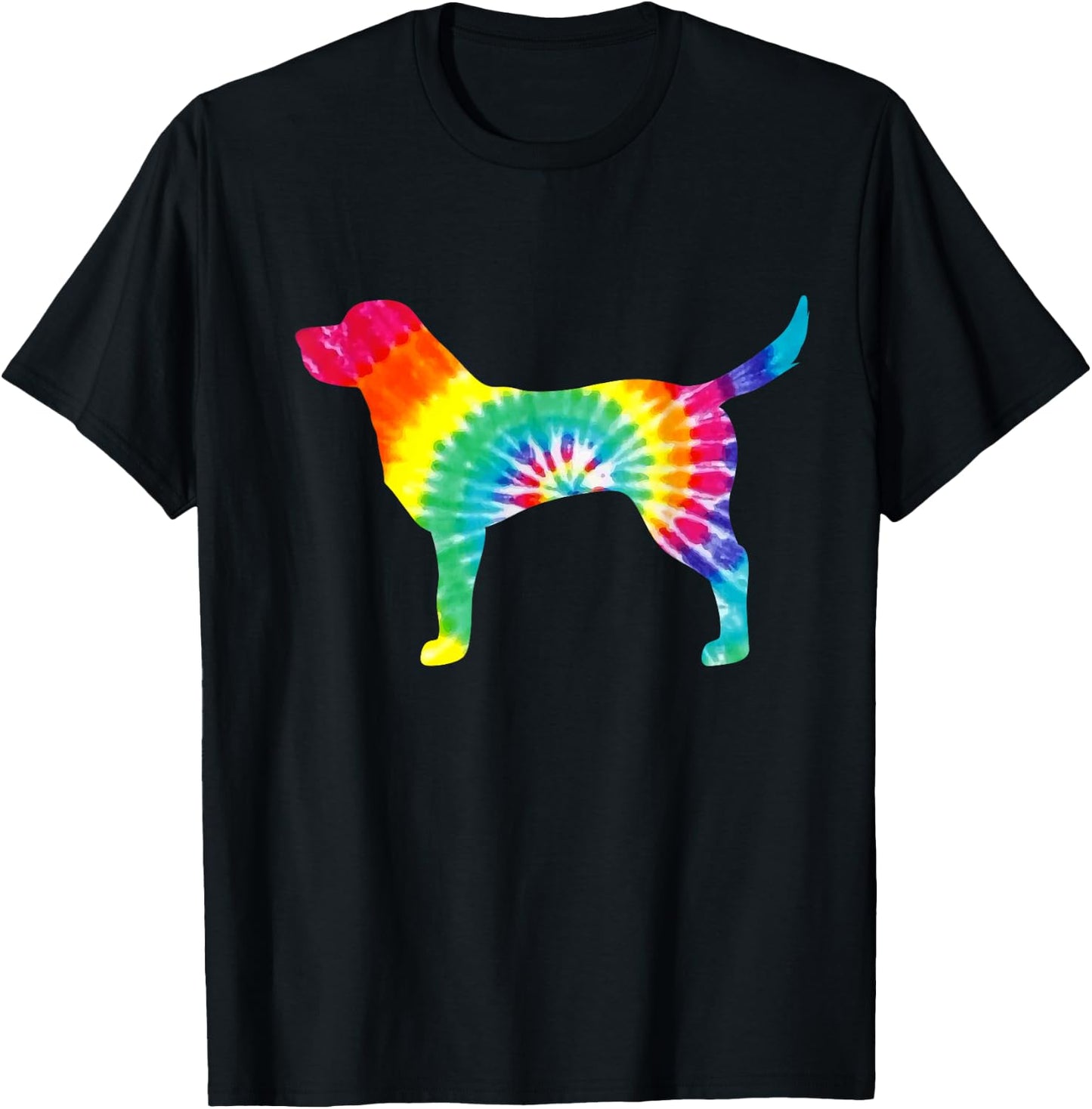 Tie Dye Dog Shirt Hippie Labrador Retro Puppy Gift T-Shirt - T-Shirt | Black