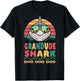 Grandude Shark Father's Day Papa Dad Grandpa Men Gift T-Shirt - T-Shirt | Black