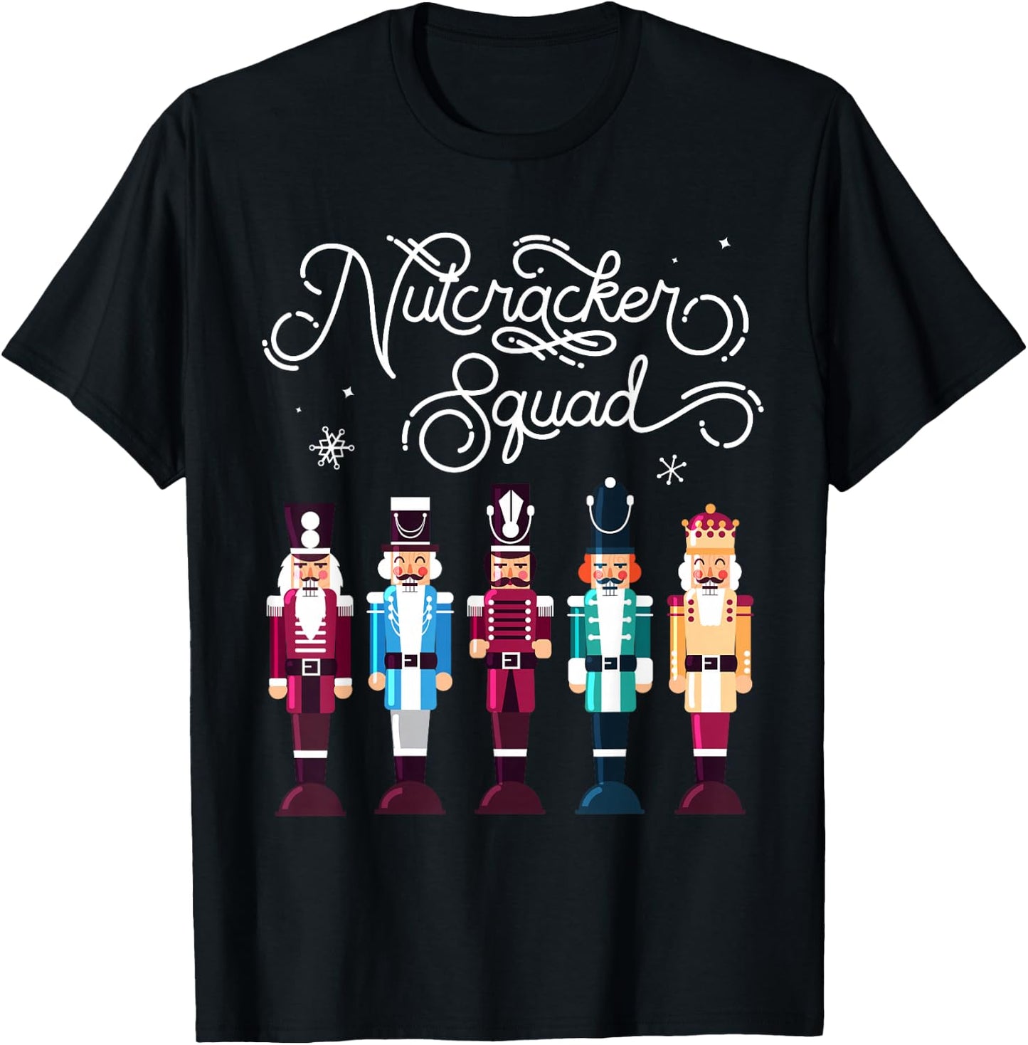 Nutcracker Squad Holiday Christmas Boy Girls Women Men Cute T-Shirt - T-Shirt | Black