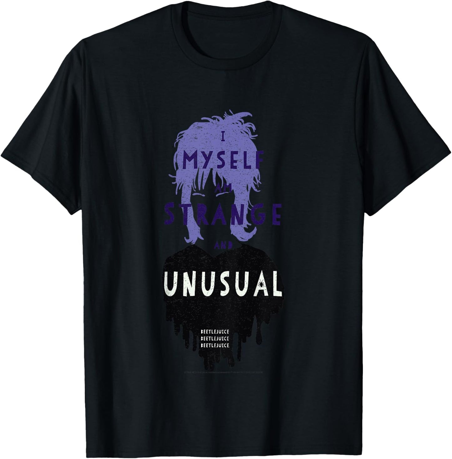 Kids Beetlejuice Lydia Strange And Unusual Text Poster T-Shirt - T-Shirt | Black