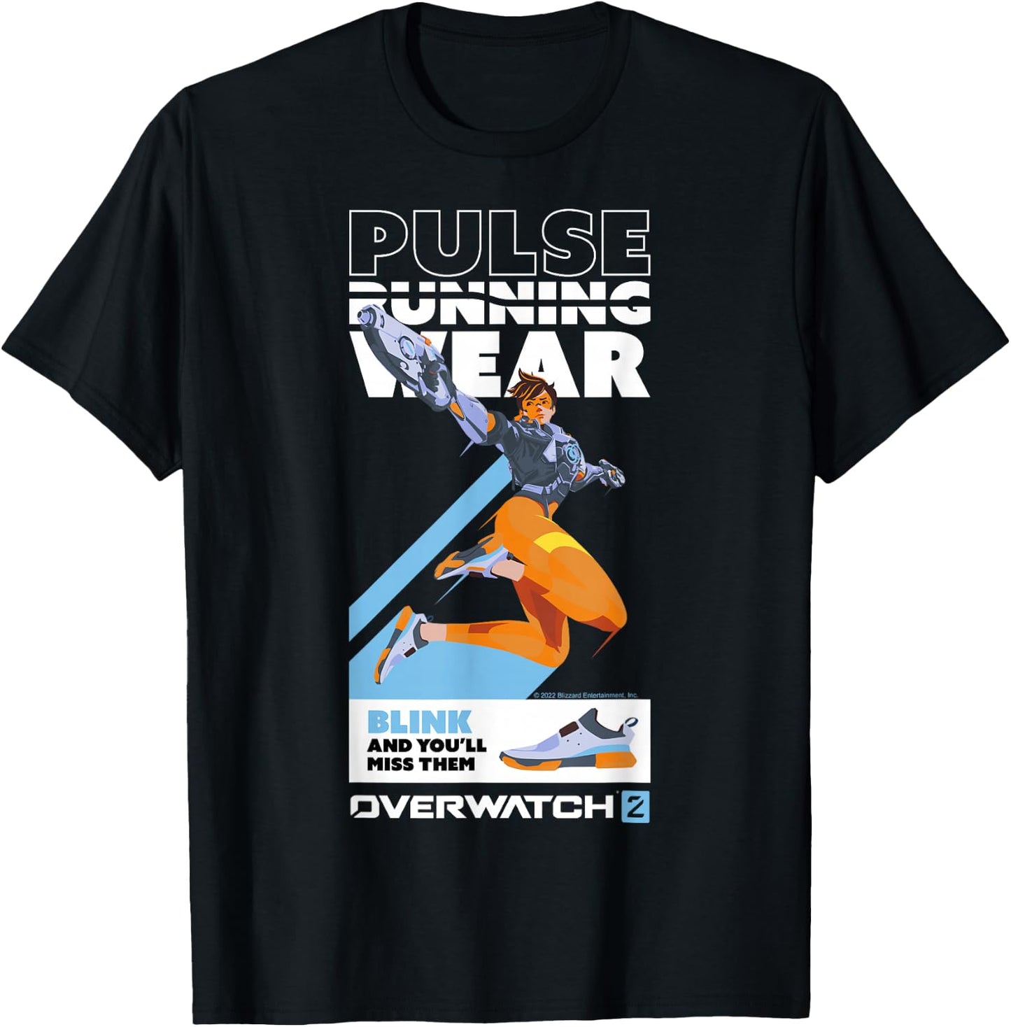 Overwatch 2 Tracer Pulse Running Wear Poster T-Shirt - T-Shirt | Black