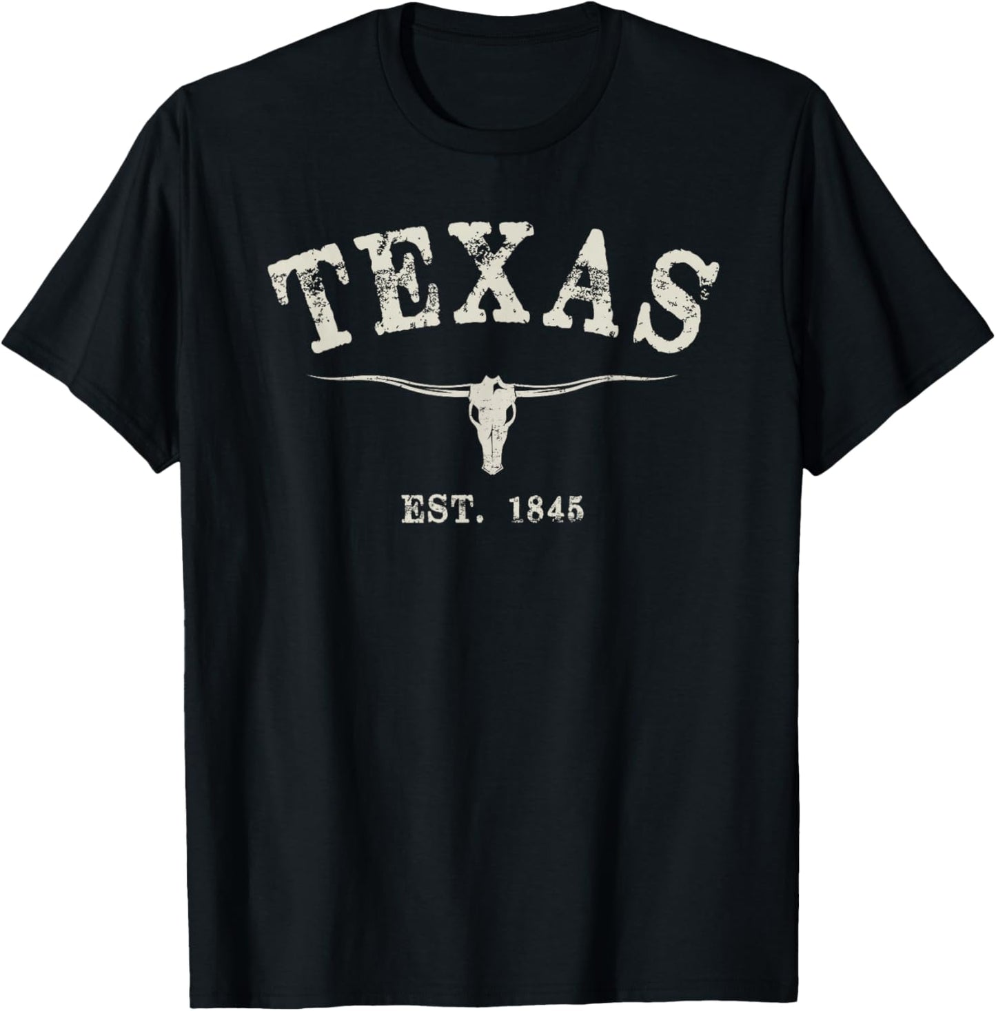 Distressed Texas State T-Shirt - T-Shirt | Black