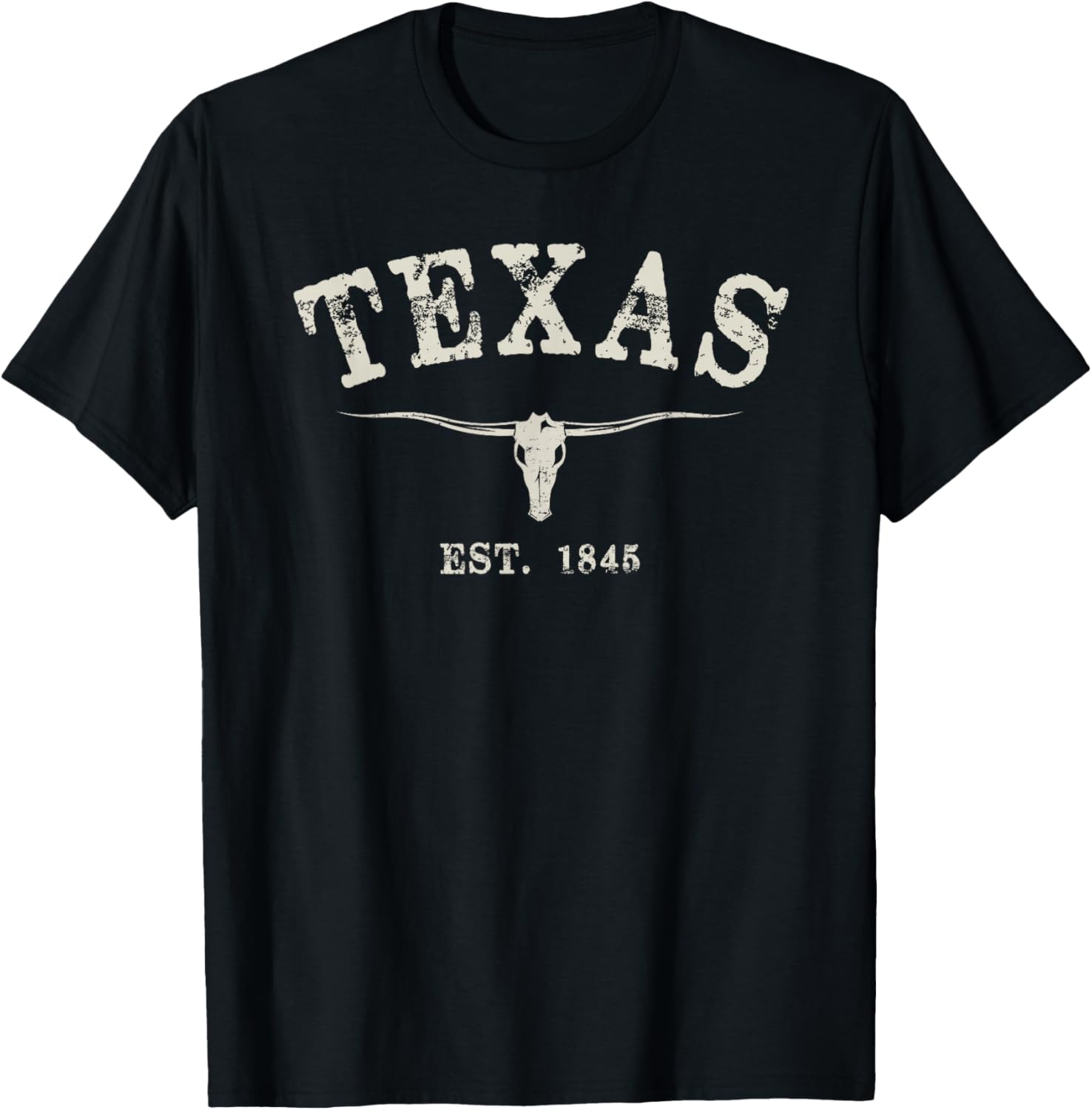 Distressed Texas State T-Shirt - T-Shirt | Black