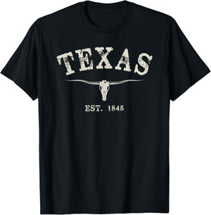 Distressed Texas State T-Shirt - T-Shirt | Black