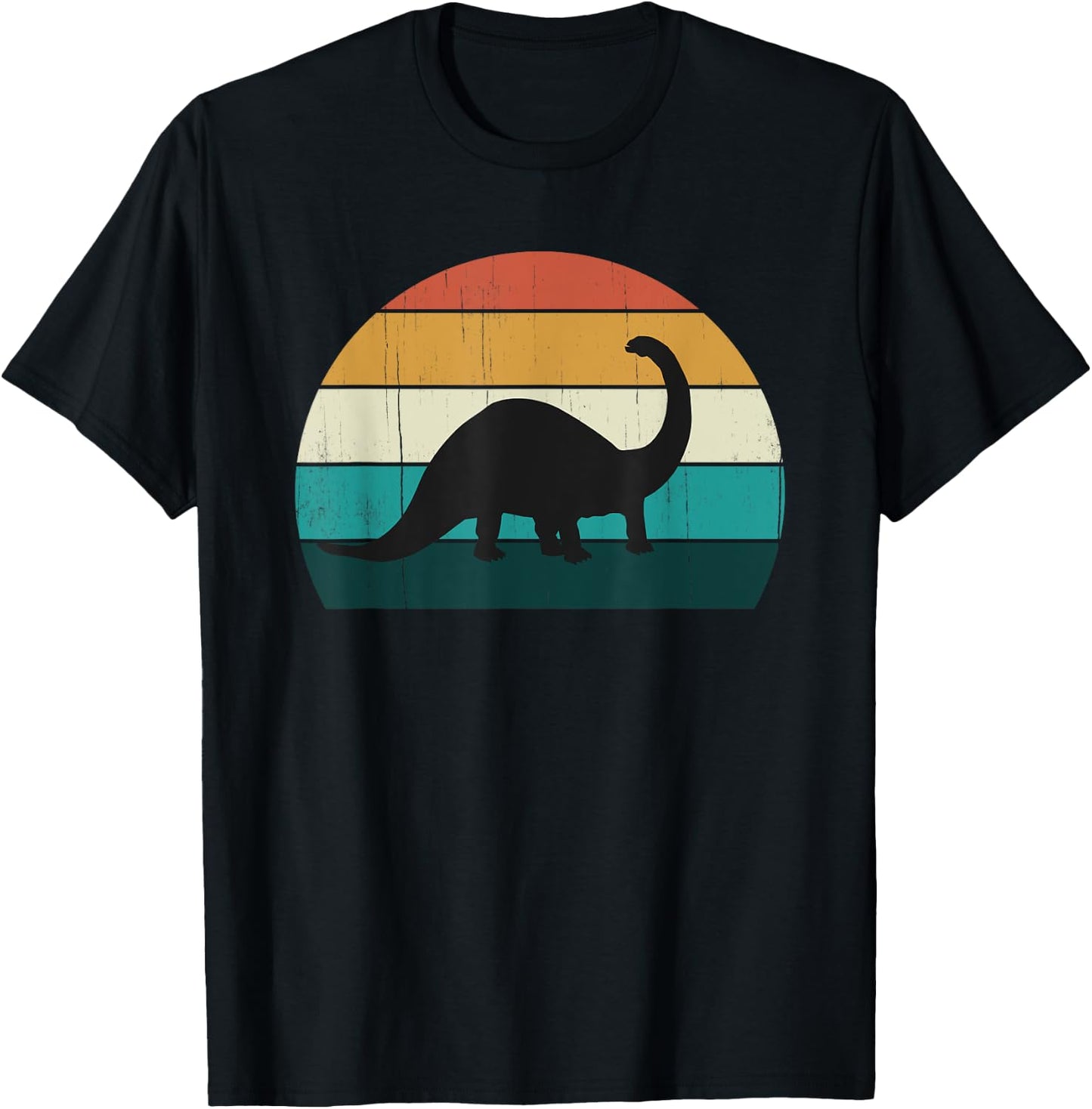 Funny Retro Dinosaur - Great Brachiosaurus Lovers Dino Gift T-Shirt - T-Shirt | Black