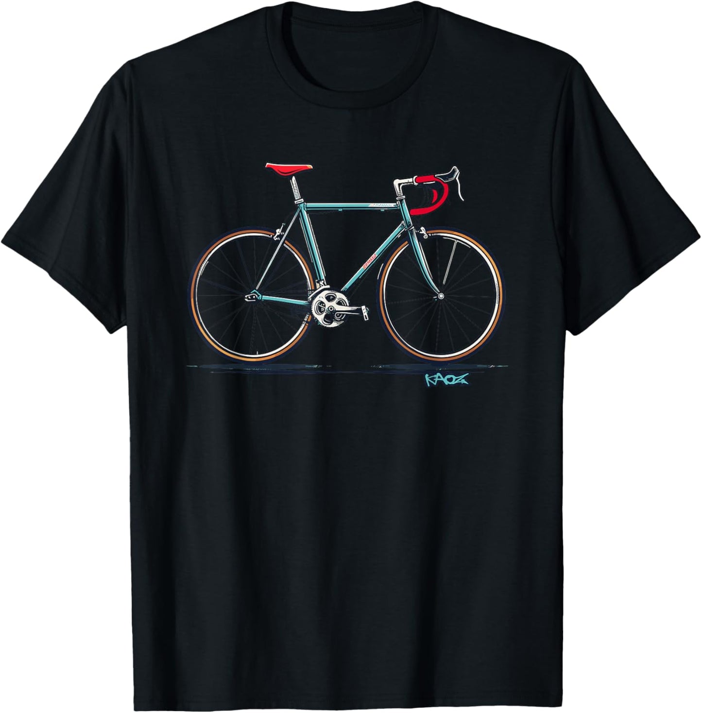 CLASSIC COOL STEEL BIKE, Road Bike Fixie Retro , Blue, S T-Shirt - T-Shirt | Black