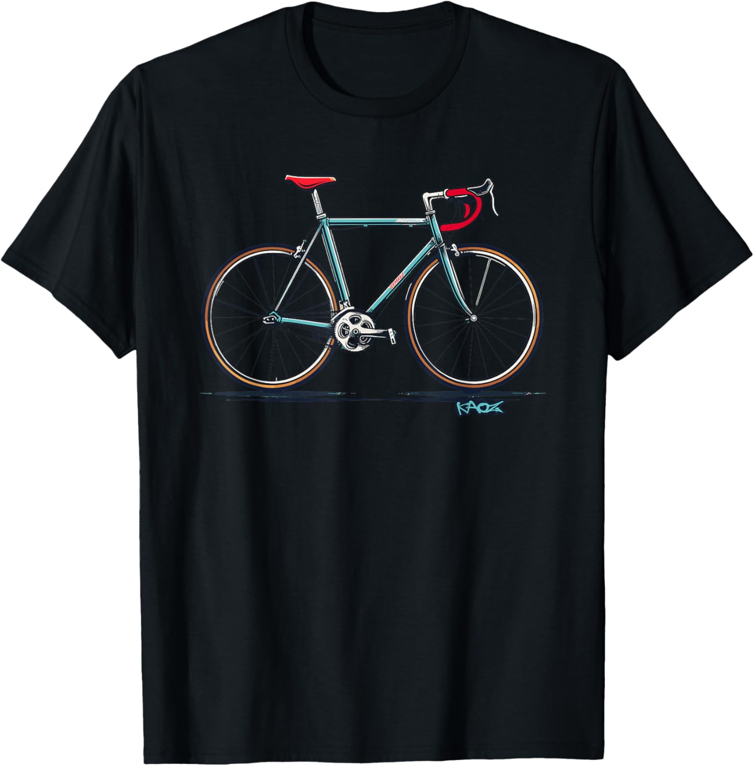 CLASSIC COOL STEEL BIKE, Road Bike Fixie Retro , Blue, S T-Shirt - T-Shirt | Black