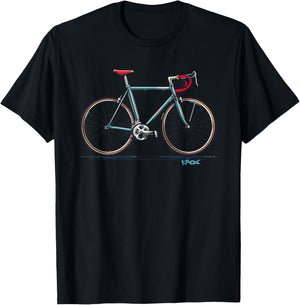 CLASSIC COOL STEEL BIKE, Road Bike Fixie Retro , Blue, S T-Shirt - T-Shirt | Black