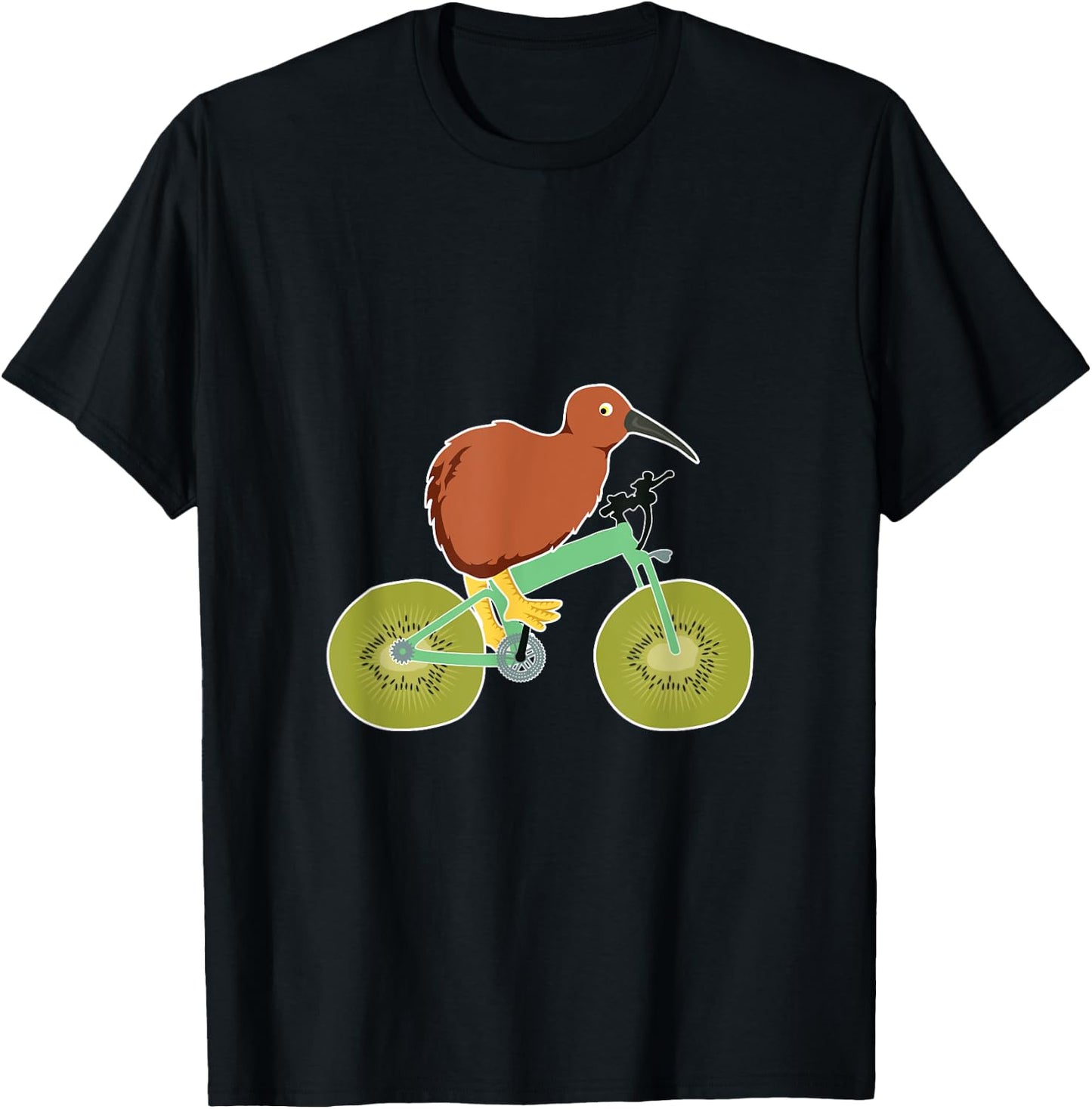 Funny Kiwi Grafik New Zealand Fruit and Bird T-Shirt - T-Shirt | Black