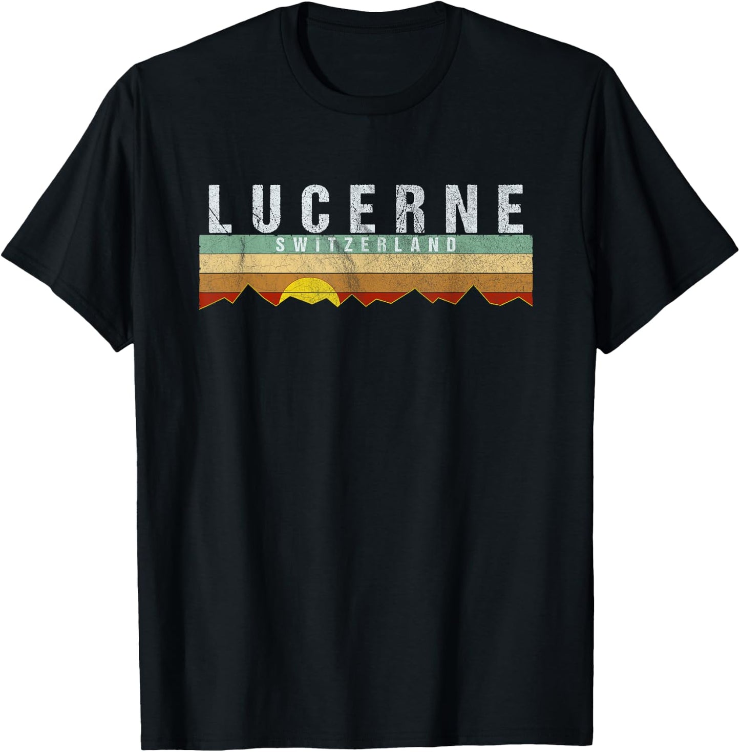 Lucerne Switzerland- Vintage Lucerne Gift T-Shirt - T-Shirt | Black