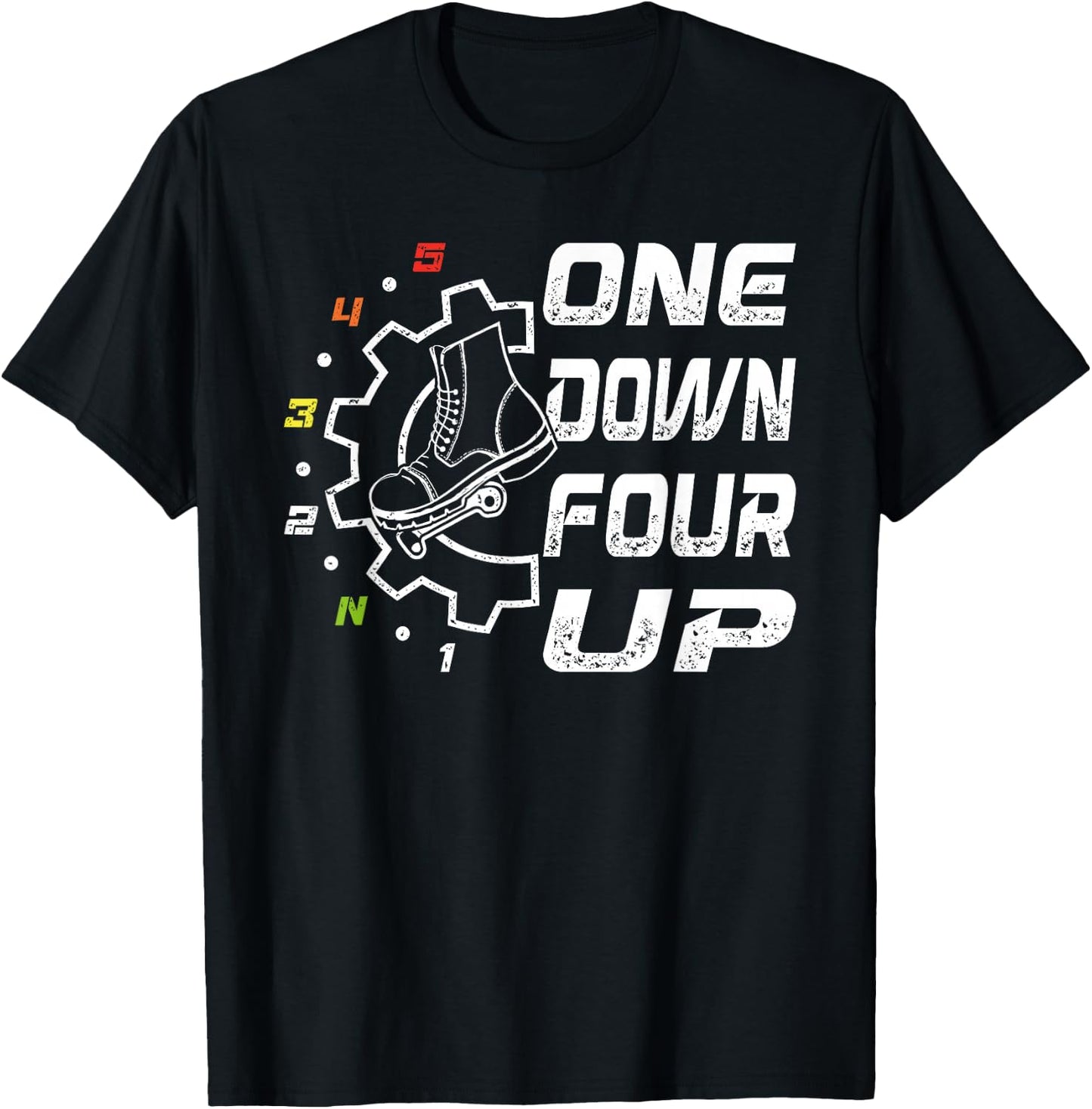 1 Down 4 Up Motorcycle T-Shirt - T-Shirt | Black