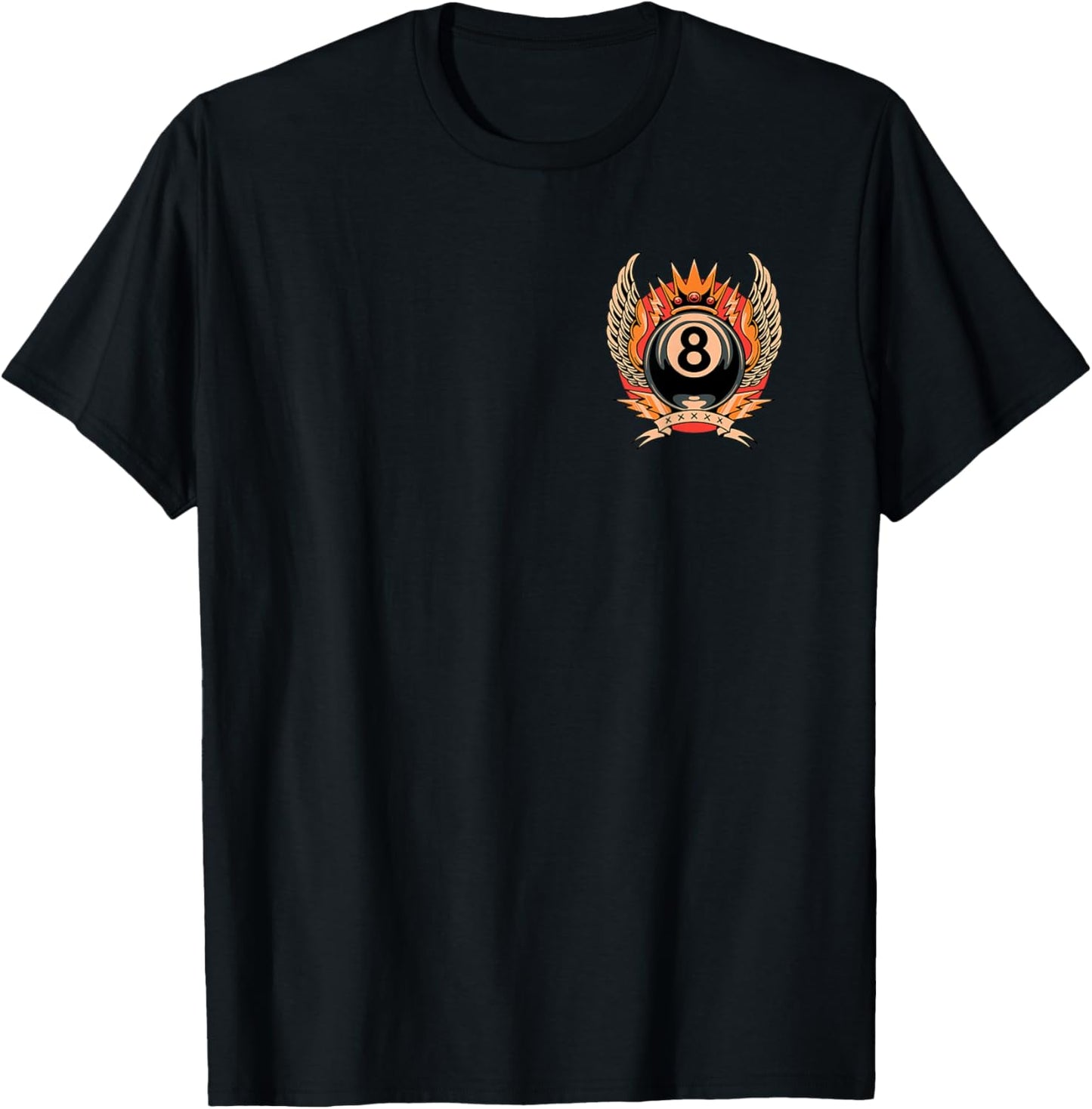 Lucky 8 Ball Traditional Old School Tattoo Flash T-Shirt - T-Shirt | Black