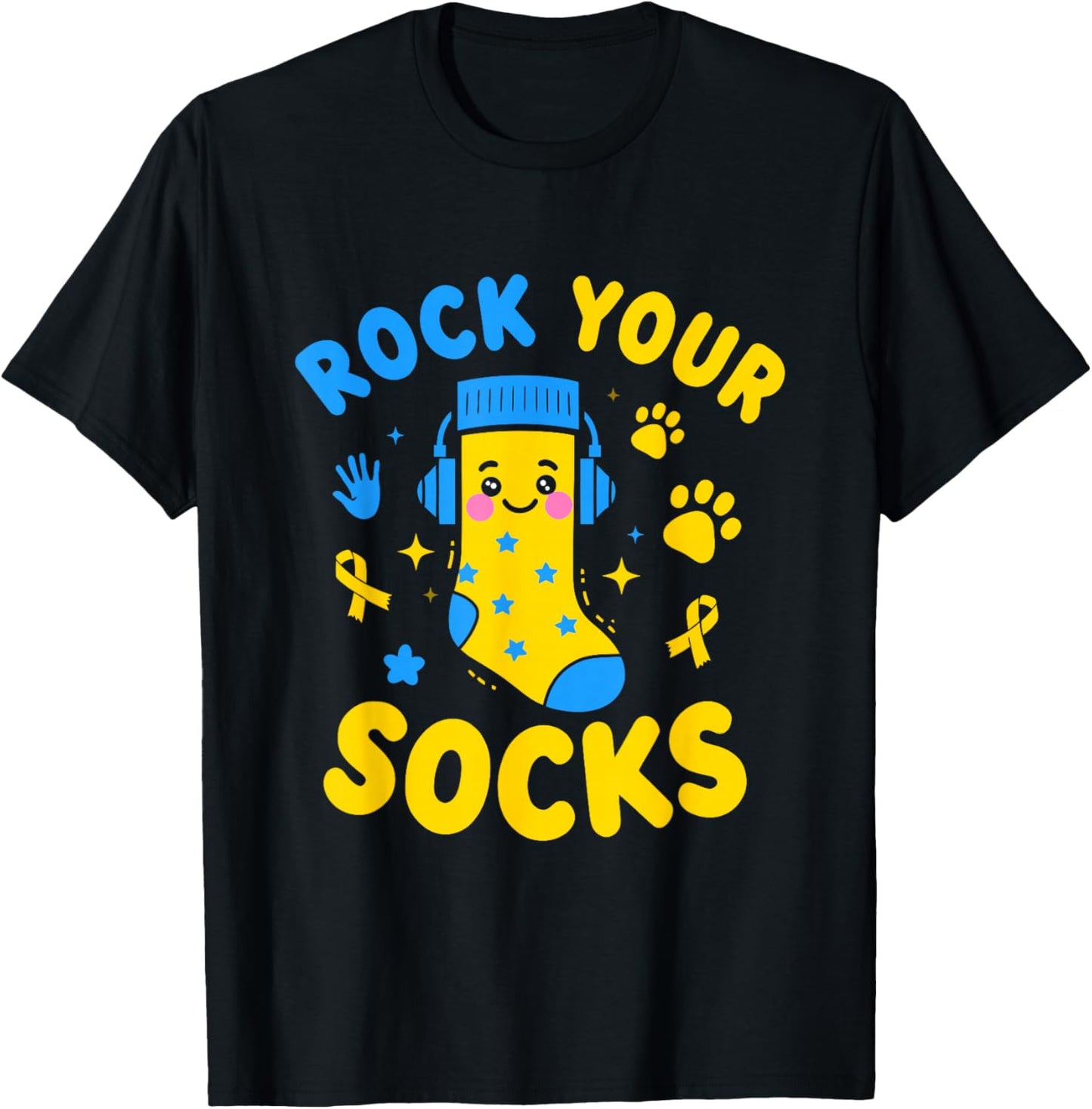 Rock Your Socks World Down Syndrome Awareness Kids Adults T-Shirt - T-Shirt | Black