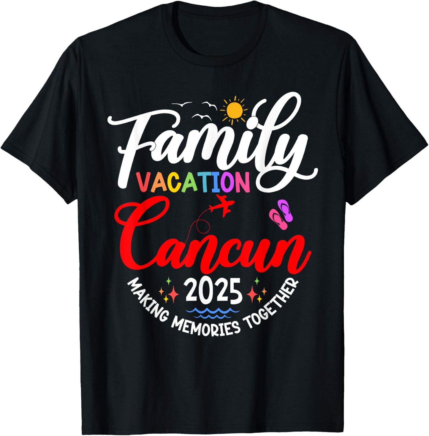 Family Vacation Cancun 2025 Matching Mexico Vacation 2025 T-Shirt - T-Shirt | Black