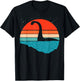 Nessie The Loch Ness Monster-Grafik, Retro-Sonnenuntergang, Loch Ness T-Shirt - T-Shirt | Black