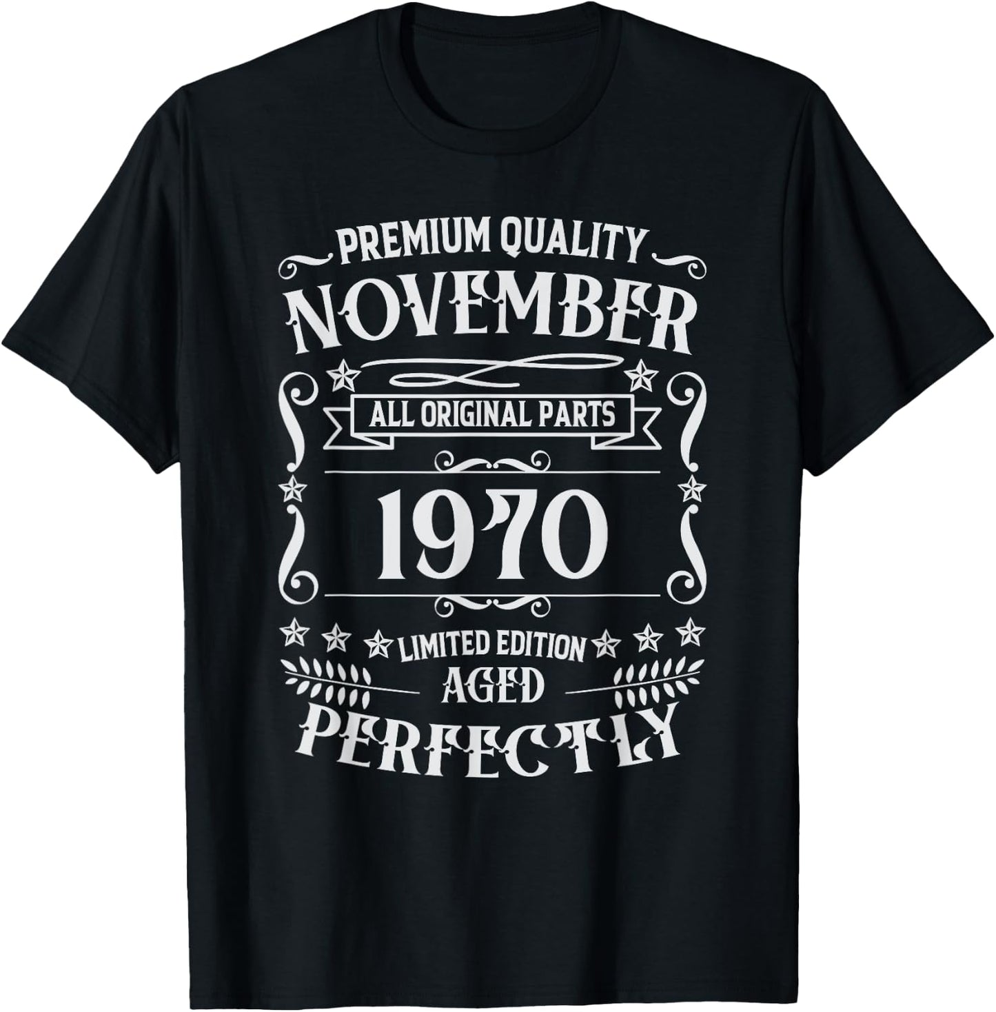 54th Birthday Legends Were Born In November 1970 T-Shirt - T-Shirt | Black