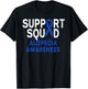 Support Squad Alopecia Awareness Blue AA Ribbon Warrior T-Shirt - T-Shirt | Black