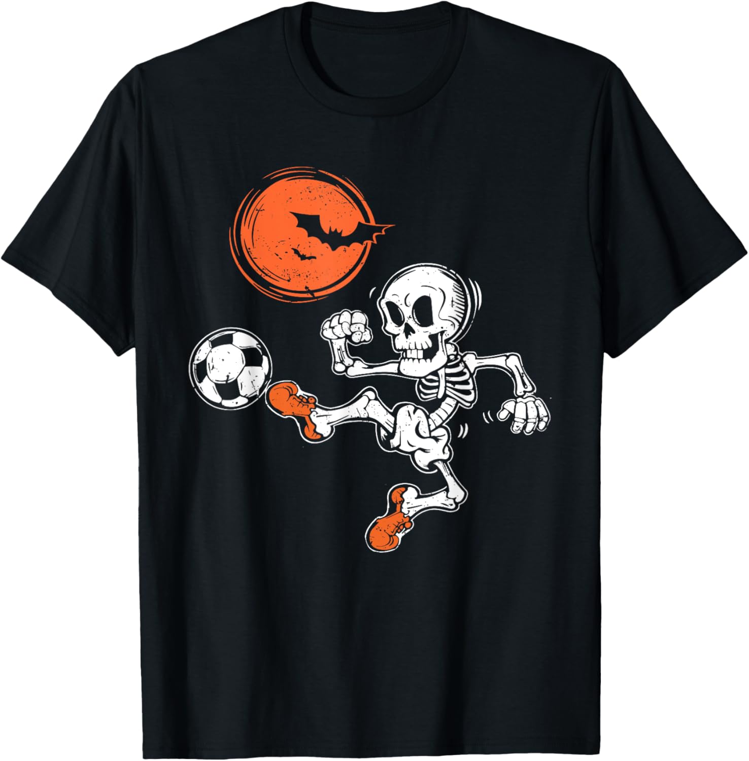 Soccer Skeleton Halloween Funny Soccer Player Men Boys Kids T-Shirt - T-Shirt | Black