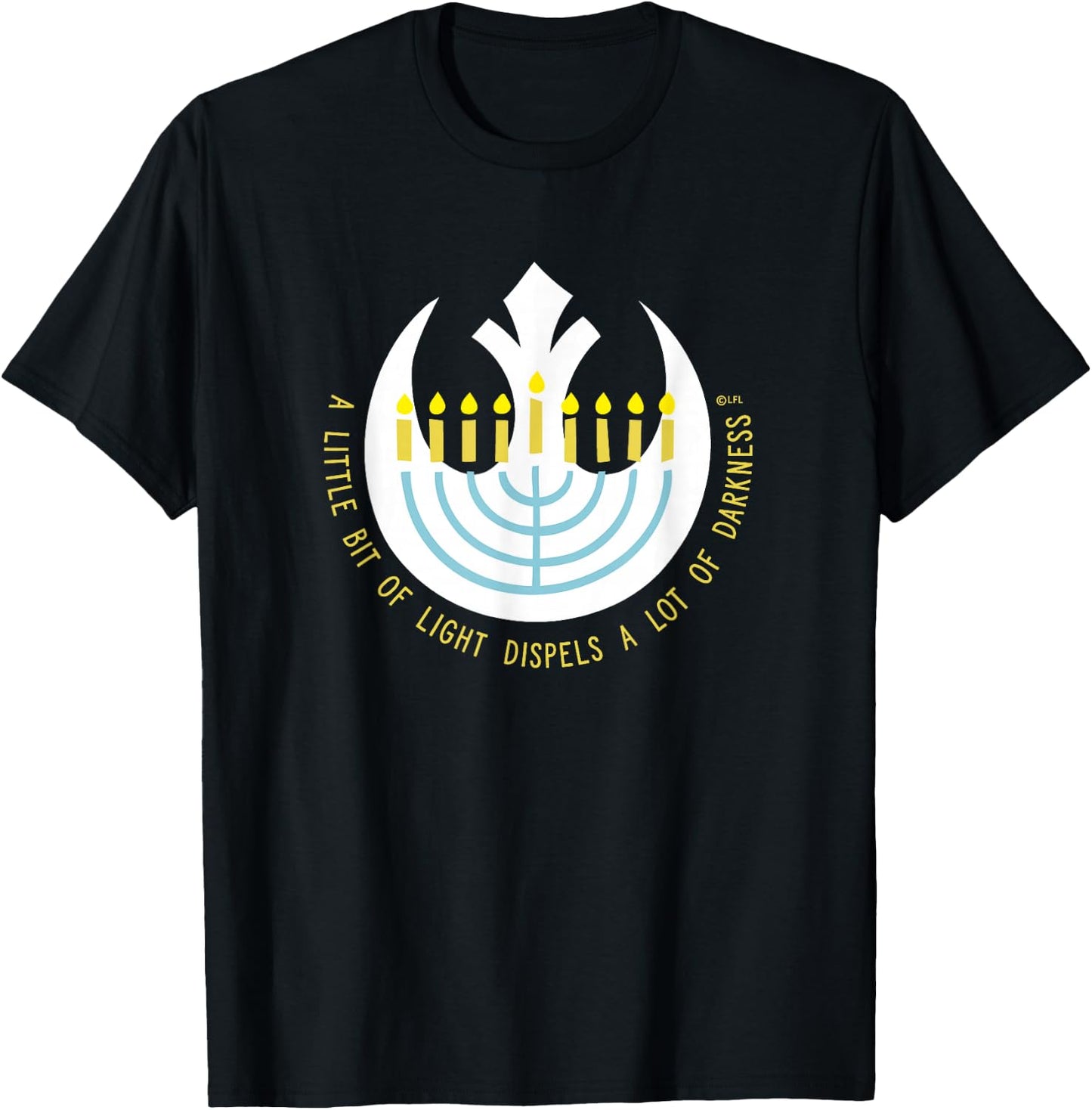 Star Wars Hanukkah Menorah Rebel Alliance A Little Light T-Shirt - T-Shirt | Black