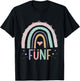 5. Geburtstag süßes Regenbogen Mädchen 5 Jahre alt T-Shirt - T-Shirt | Black