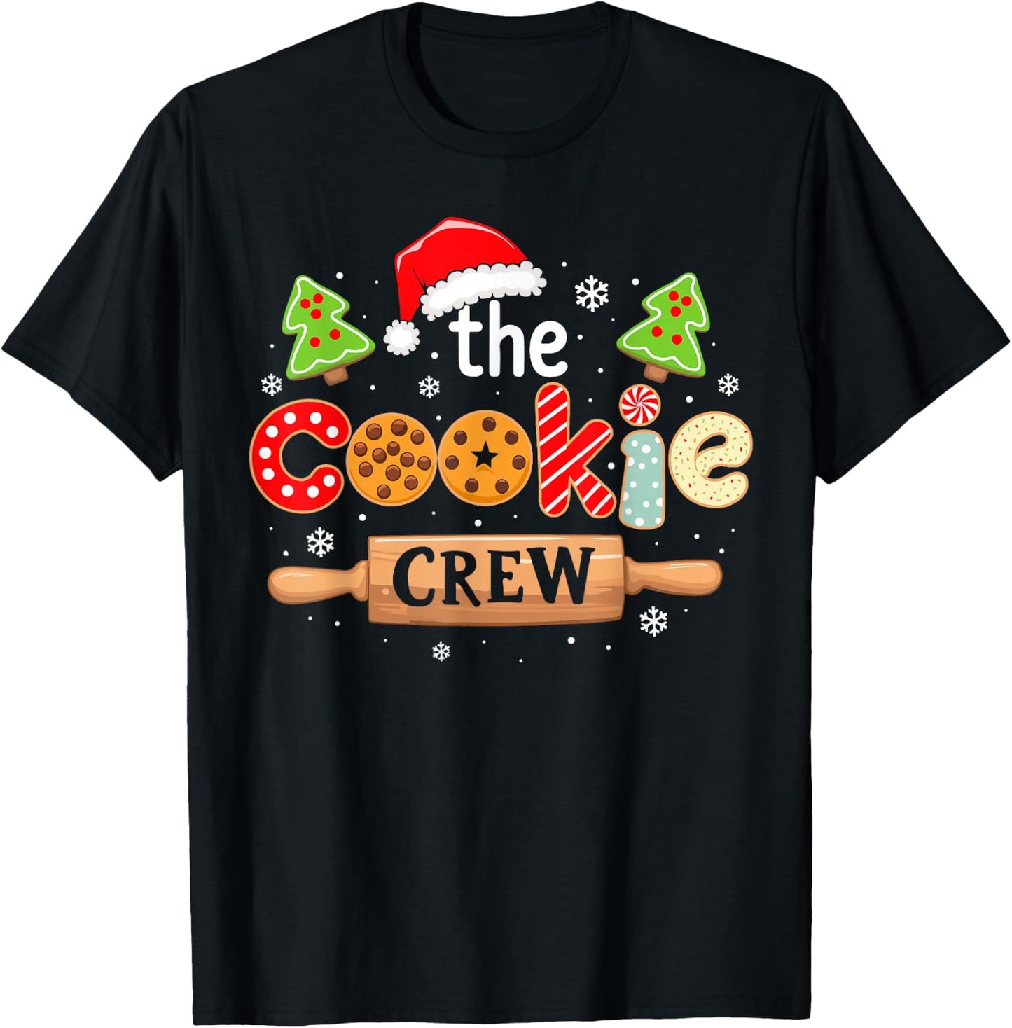 The Cookie Crew Christmas Baking Cookie Lover Kids Women T-Shirt - T-Shirt | Black
