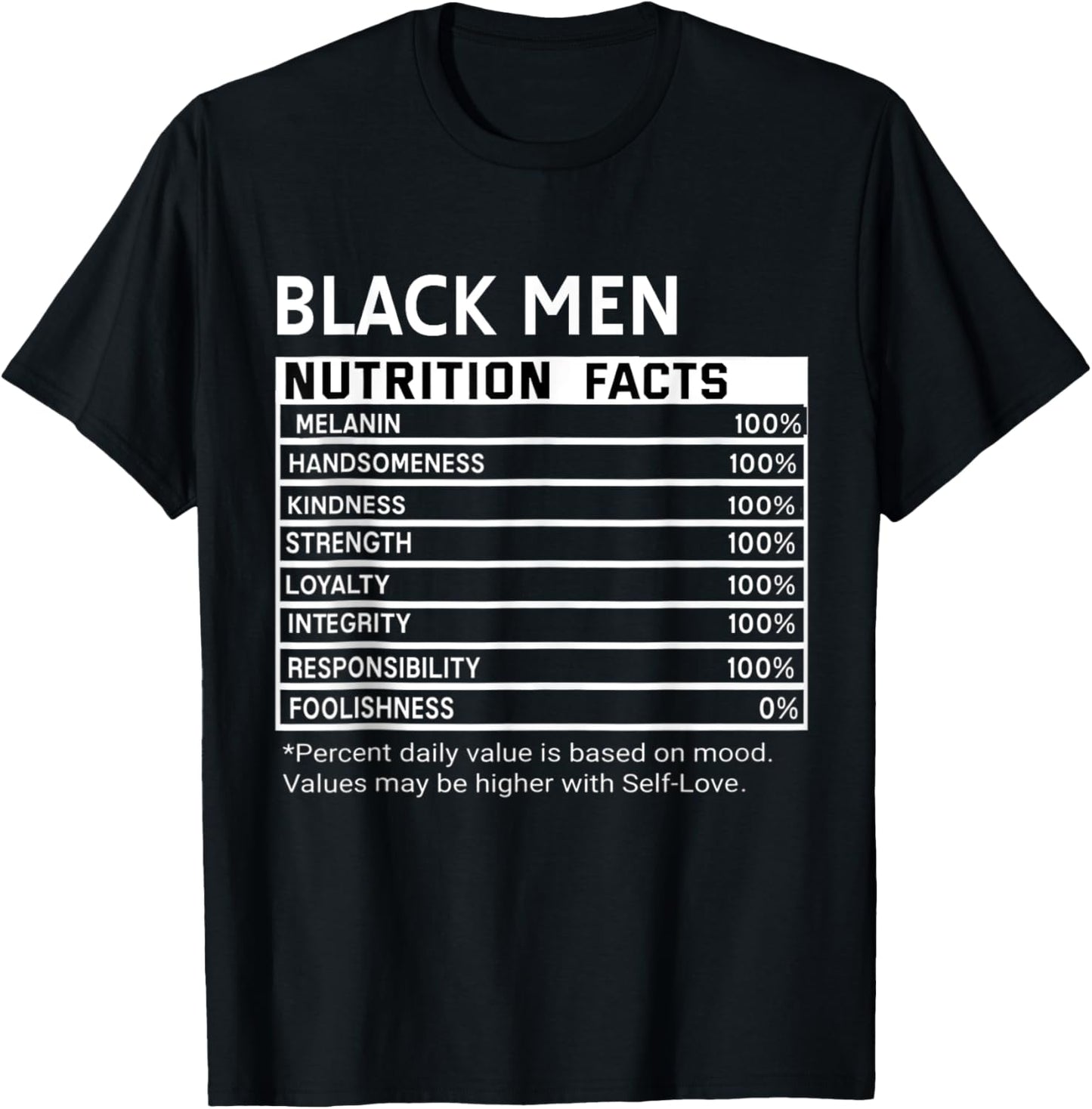 Black History Month Nutrition Facts Black Men Melanin T-Shirt - T-Shirt | Black