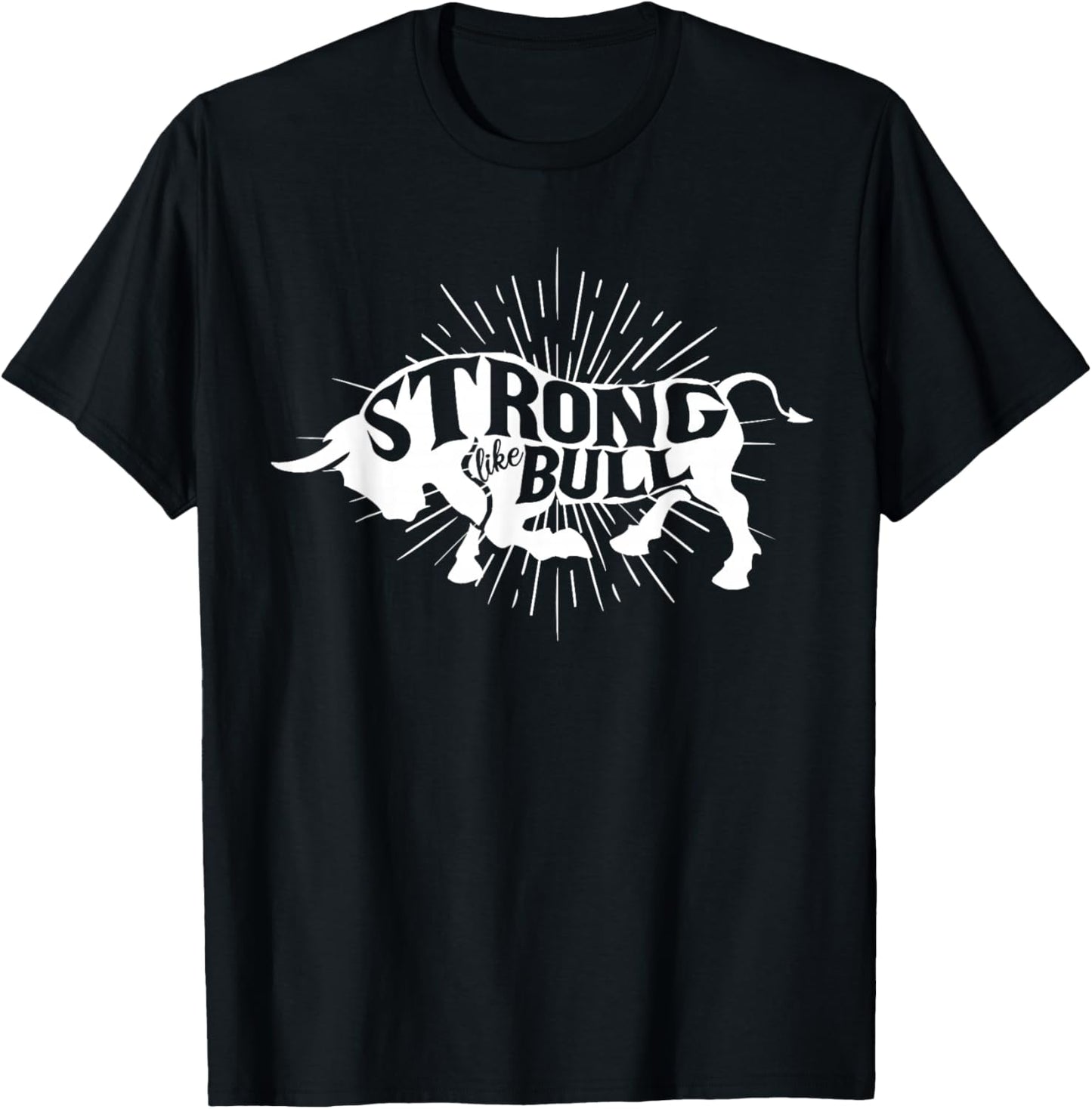 Strong Like Bull Powerlifter Bodybuilder Gym Cowboy Gym T-Shirt - T-Shirt | Black
