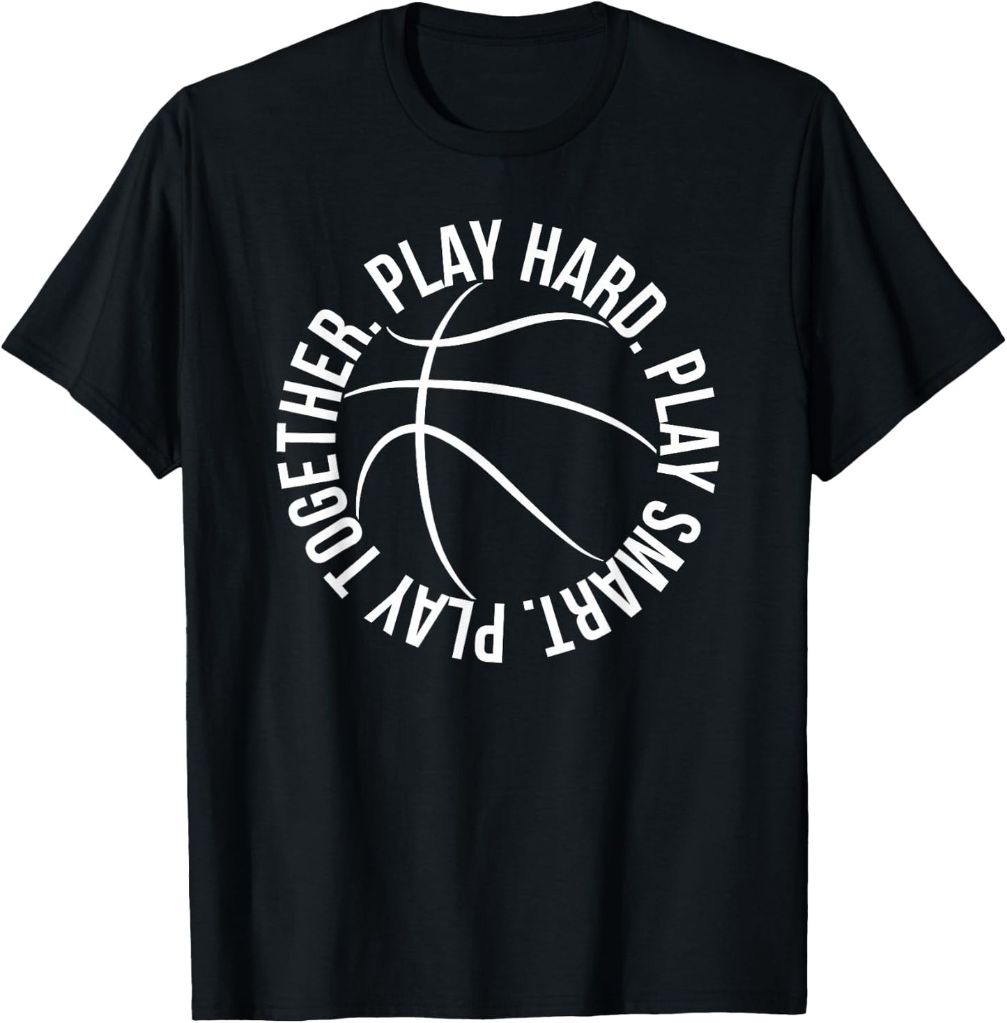 Play Hard Play Smart Play Together hoops logo T-Shirt - T-Shirt | Black