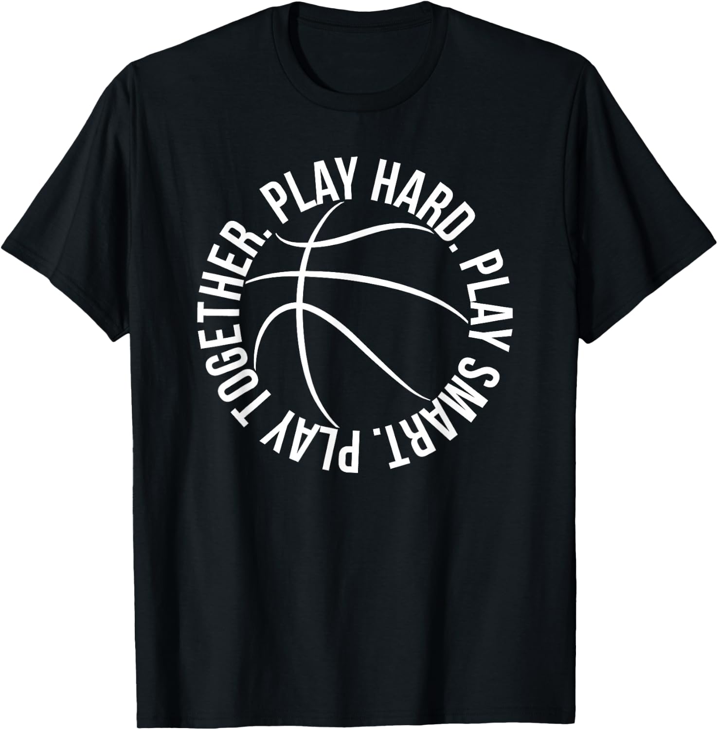 Play Hard Play Smart Play Together hoops logo T-Shirt - T-Shirt | Black
