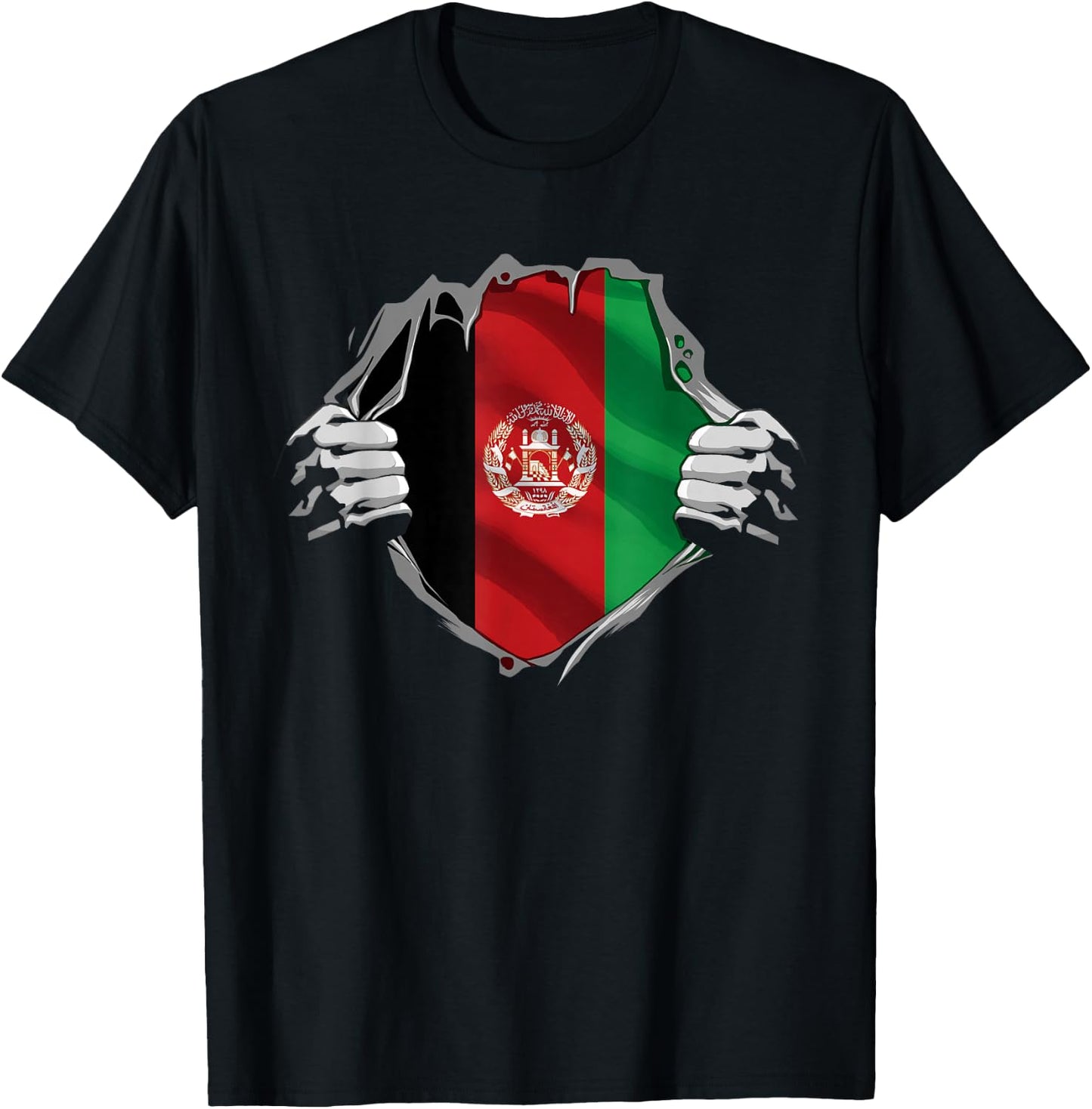 Afghan Super Afghanistan Flag Afghani Roots Heritage T-Shirt - T-Shirt | Black