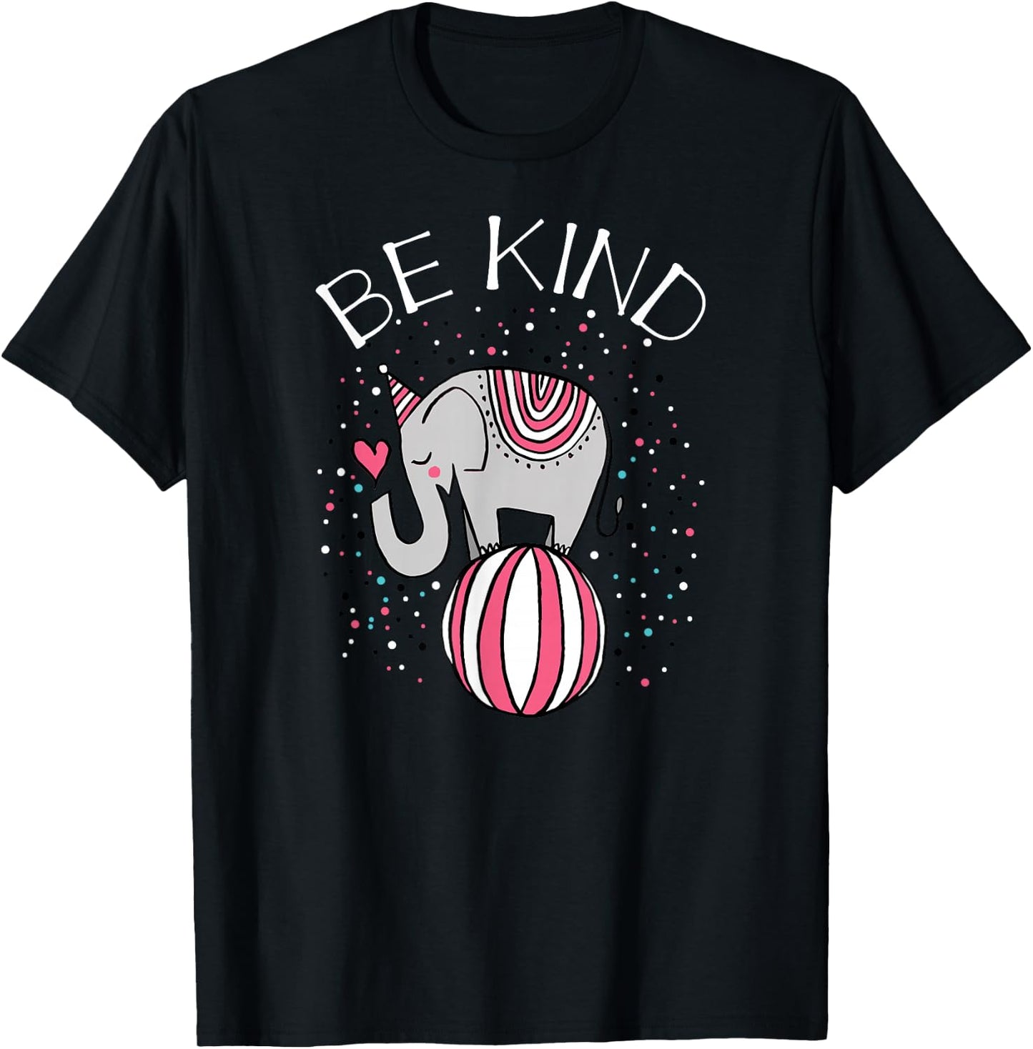 Be kind Circus Elephant Gift Shirt for Kids Girls Youth T-Shirt - T-Shirt | Black