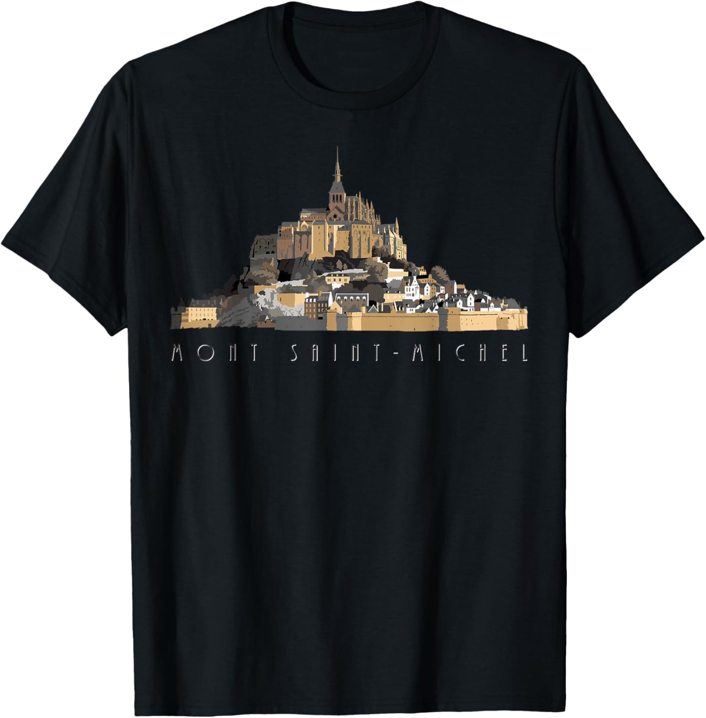 France Normandy Mont Saint Michel French Vacation Souvenir T-Shirt - T-Shirt | Black