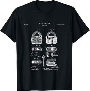 Padlock Patent - locksmith T-Shirt - T-Shirt | Black