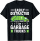 Easily Distracted By Garbage Trucks Gift T-Shirt - T-Shirt | Black