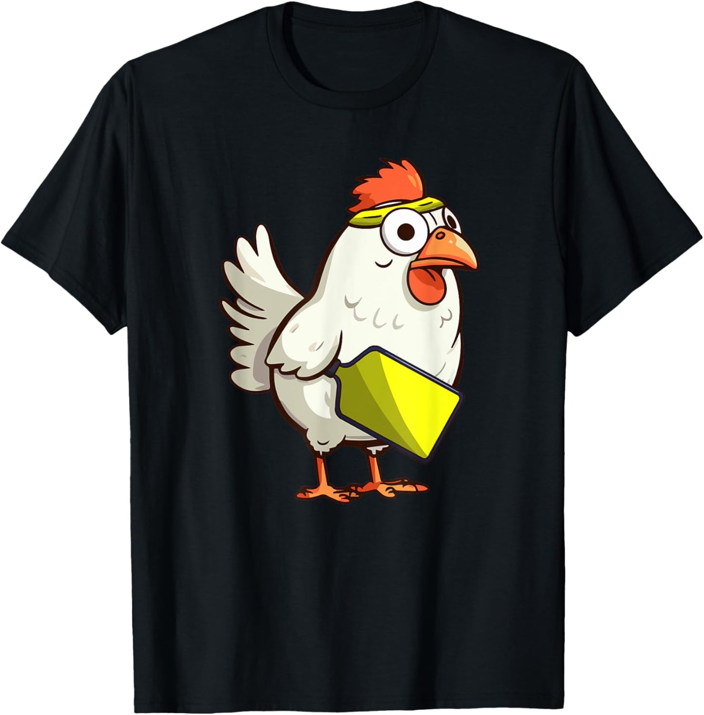 Cute Rooster Funny Chicken Pickleball Player T-Shirt - T-Shirt | Black