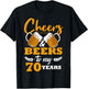Cheers & Beers to My 70 Year Old Birthday 70th Cool B-Day T-Shirt - T-Shirt | Black